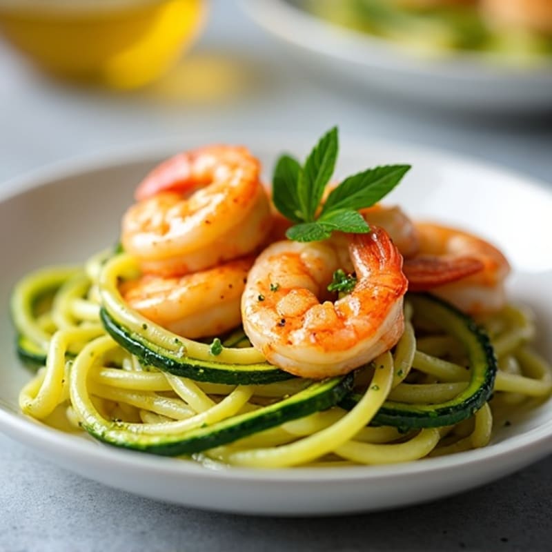 Pan-Seared Shrimp with Lemon-Garlic Butter and Zucchini Noodles