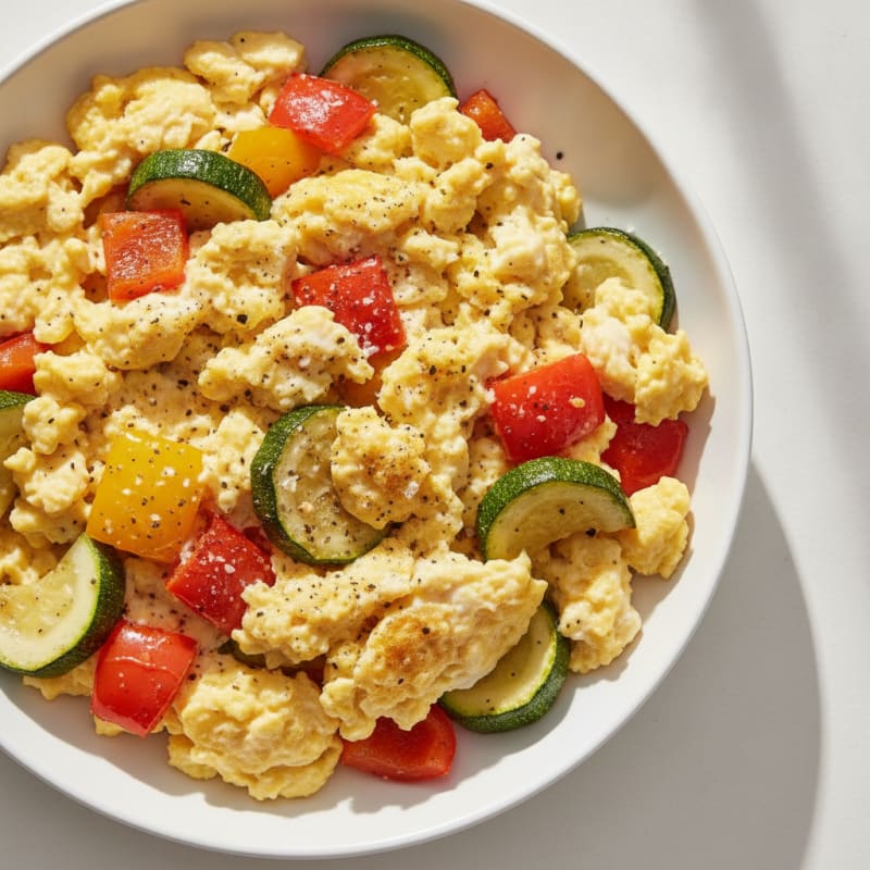 Hearty Scrambled Eggs with Roasted Vegetables