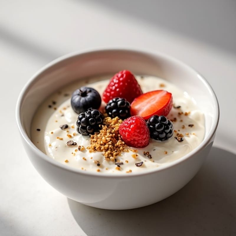 Silky Vanilla Protein Yogurt Bowl with Chia Seeds