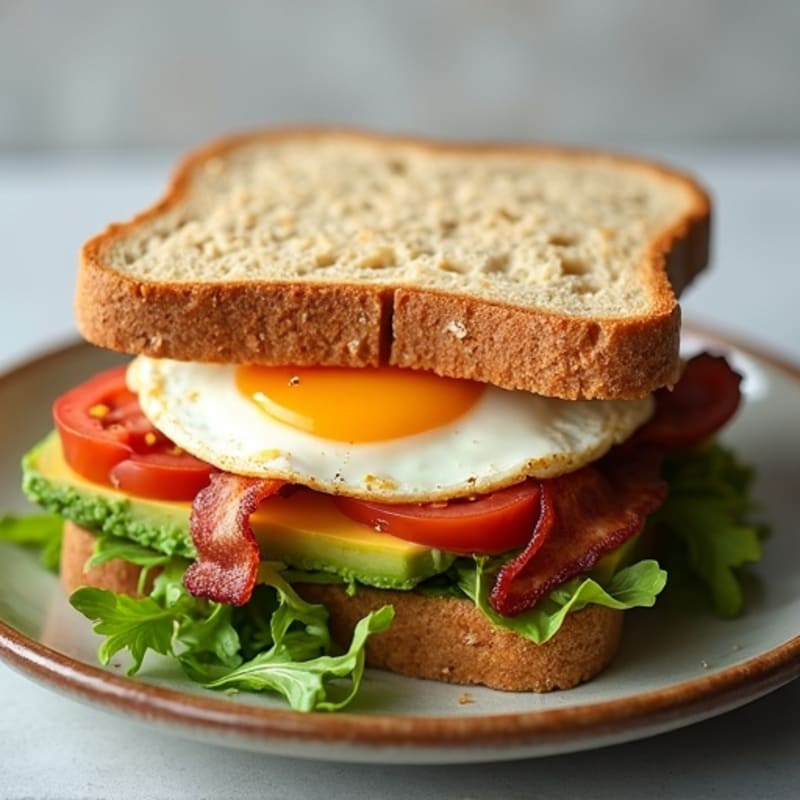 Avocado Crispy Bacon Whole Grain Sandwich
