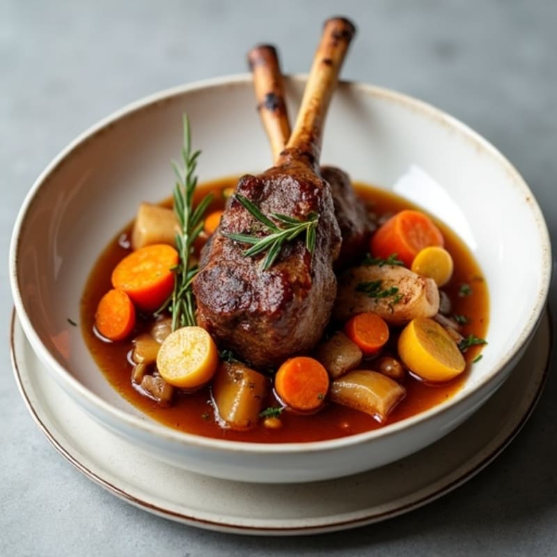 Slow-Cooked Tender Lamb Shanks with Hearty Root Vegetables