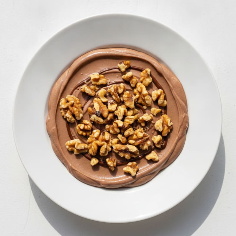 Silky Chocolate Protein Pudding with Toasted Walnuts