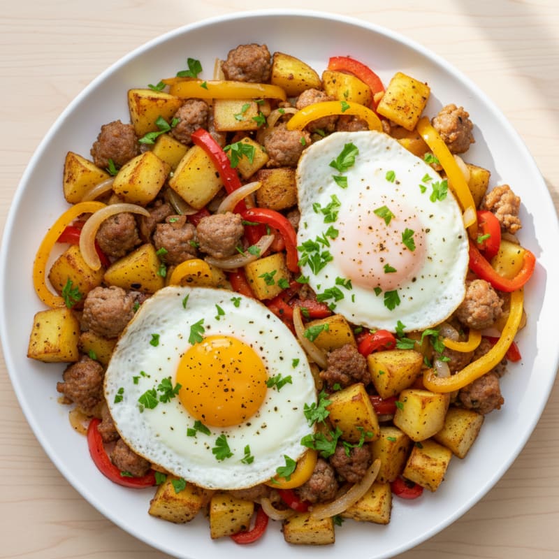 Golden Potato and Sausage Breakfast Skillet