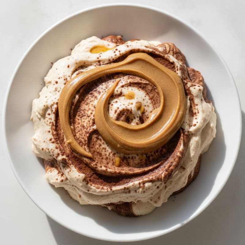Silky Greek Yogurt Protein Mousse with Almond Butter Swirl
