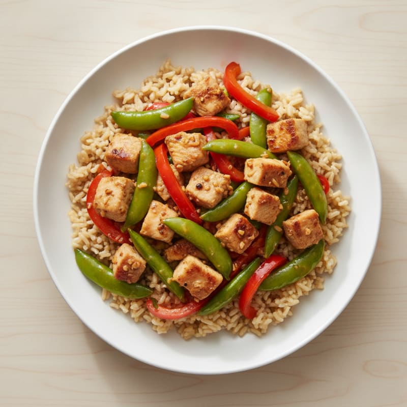 Turkey Stir-Fry with Bell Peppers and Snap Peas