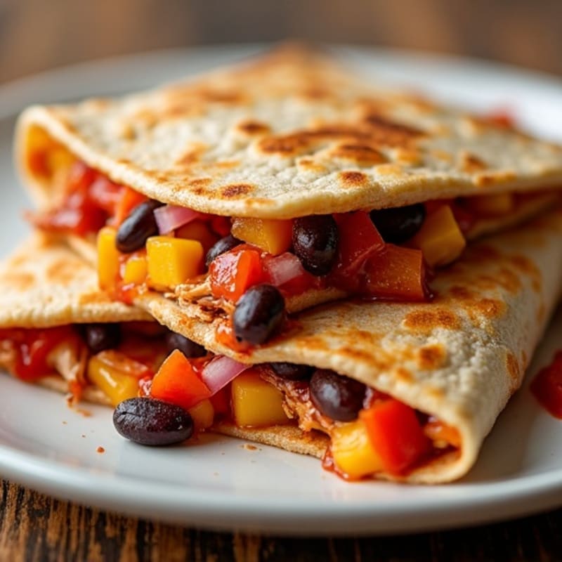 Smoky BBQ Chicken and Black Bean Quesadilla