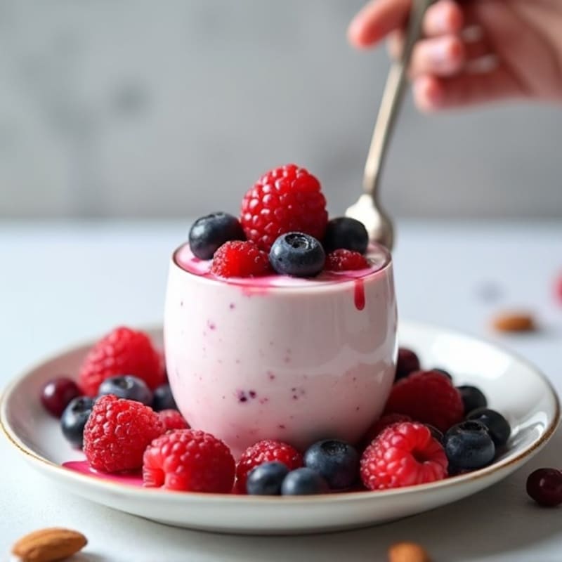 Greek Yogurt Protein Mousse with Mixed Berries