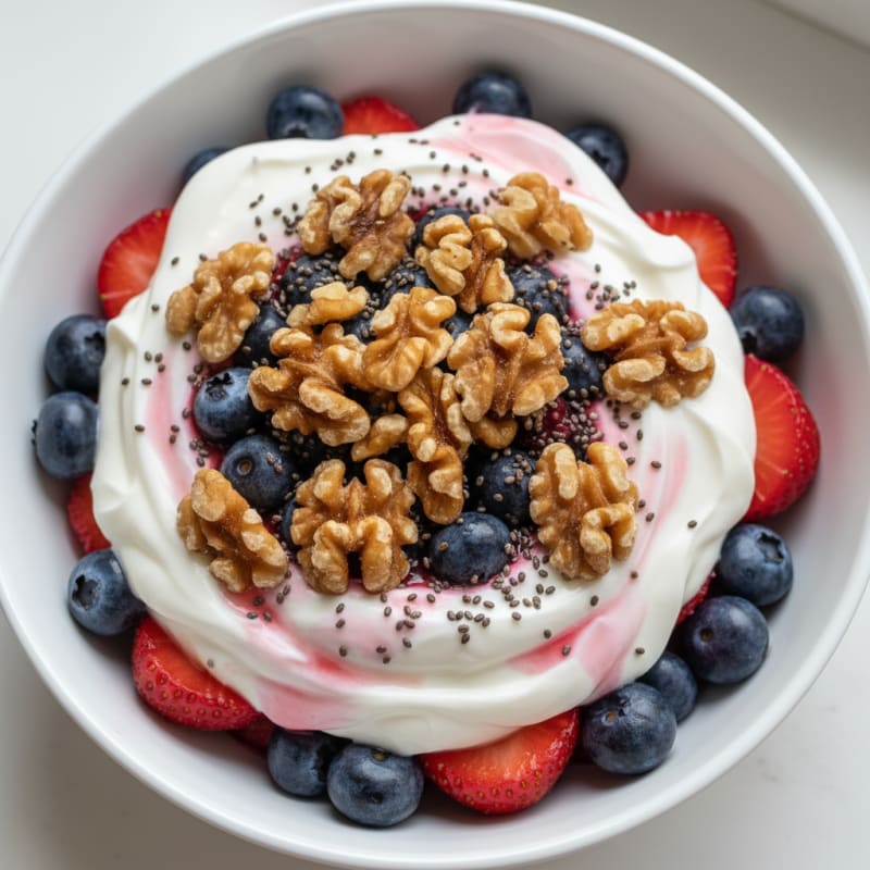 Greek Yogurt Protein Parfait with Mixed Berries