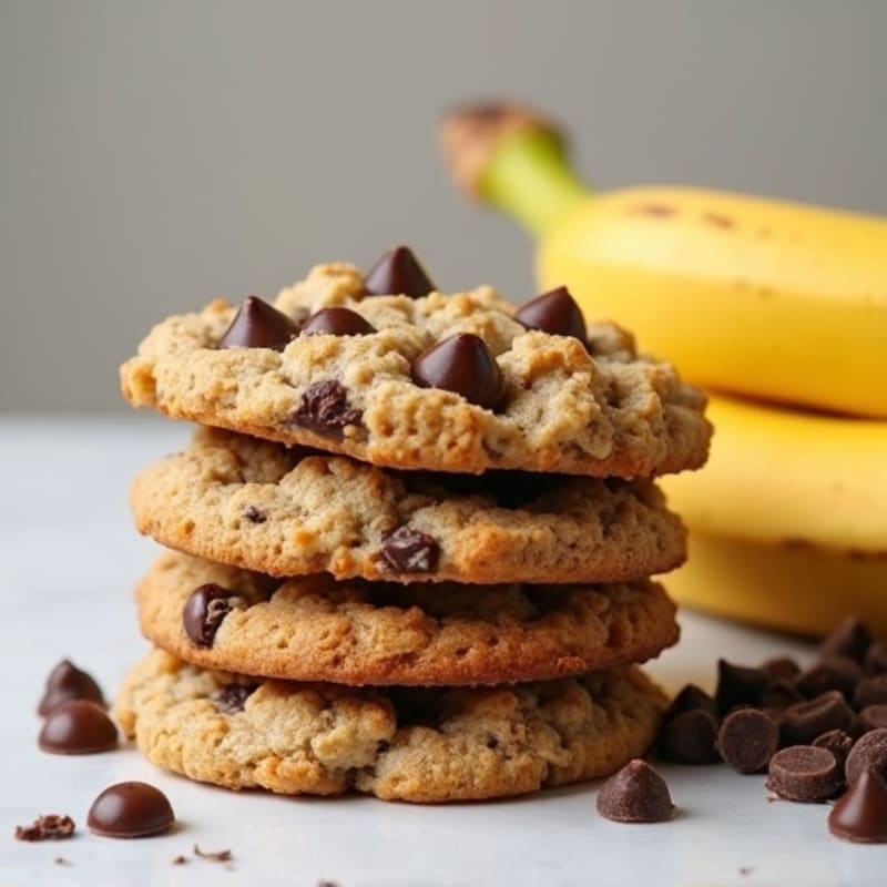 High Protein Chewy Banana Chocolate Chip Cookies