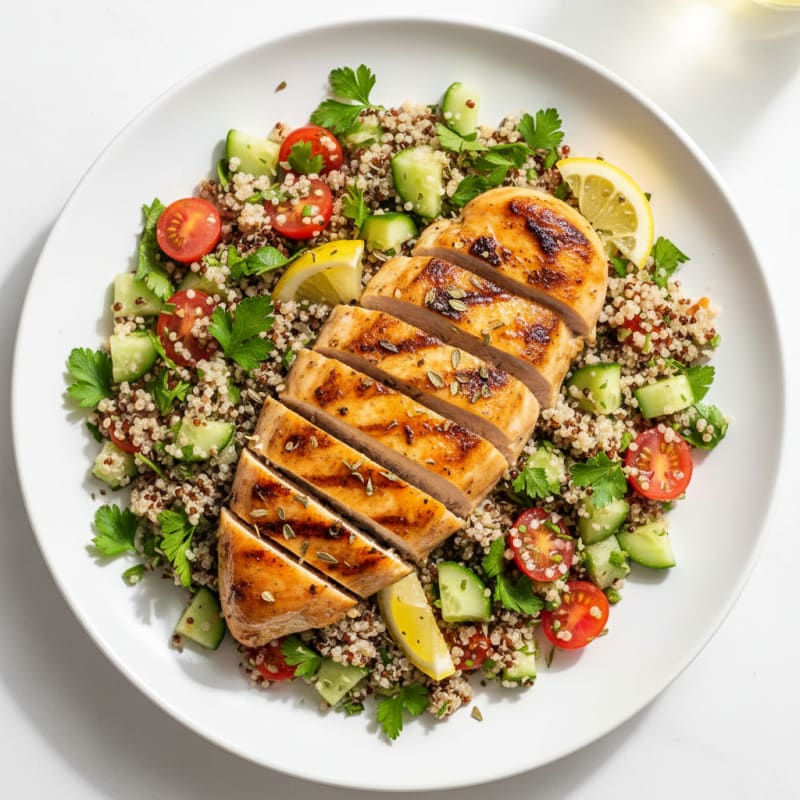 Grilled Lemon Chicken Breast with Quinoa Salad