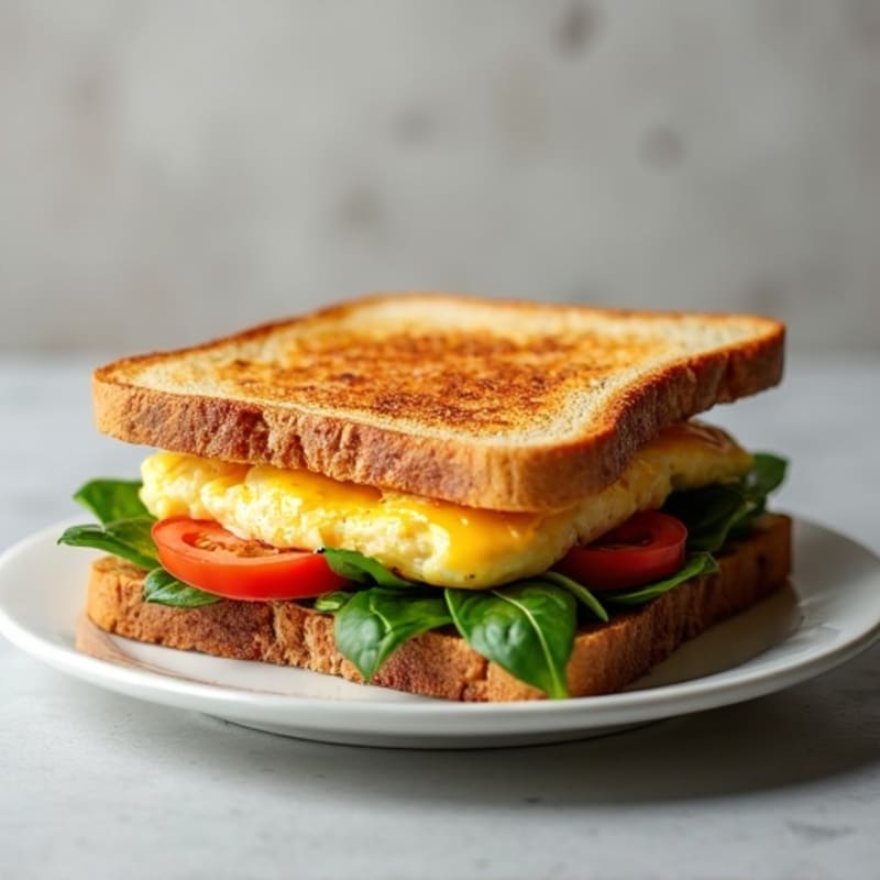 Egg White and Chicken Sausage Breakfast Sandwich with Whole Grain Bread