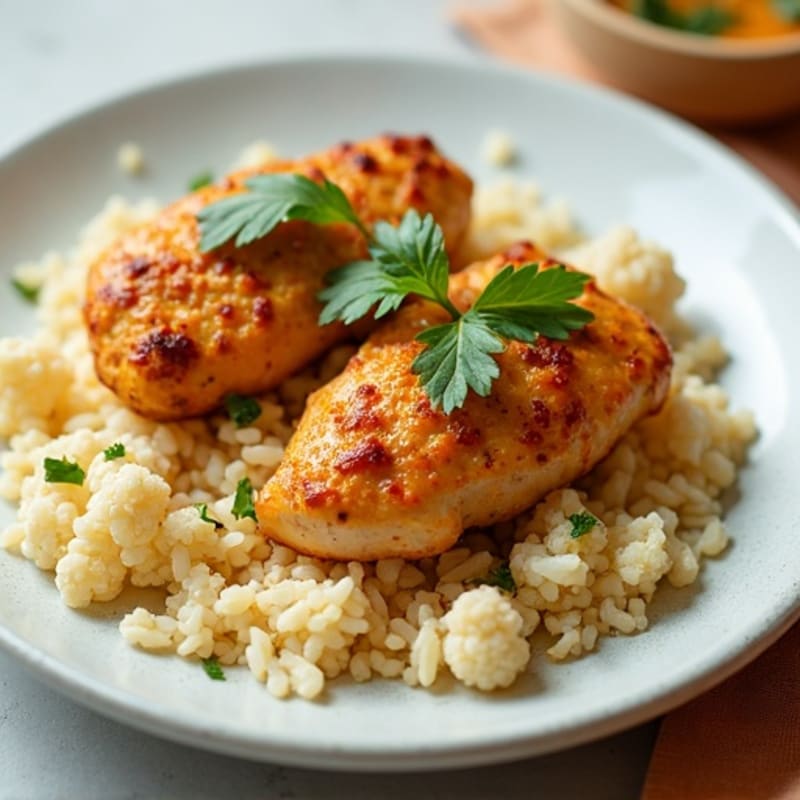 Creamy Coconut Chicken Tikka with Cauliflower Rice