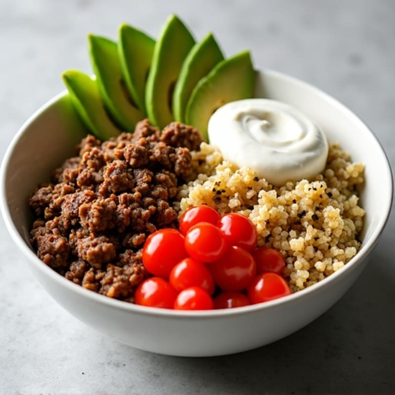 Seasoned Ground Beef Bowl with Special Sauce