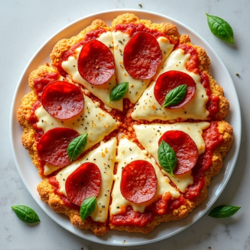 Crispy Cauliflower Crust Pizza with Turkey Pepperoni