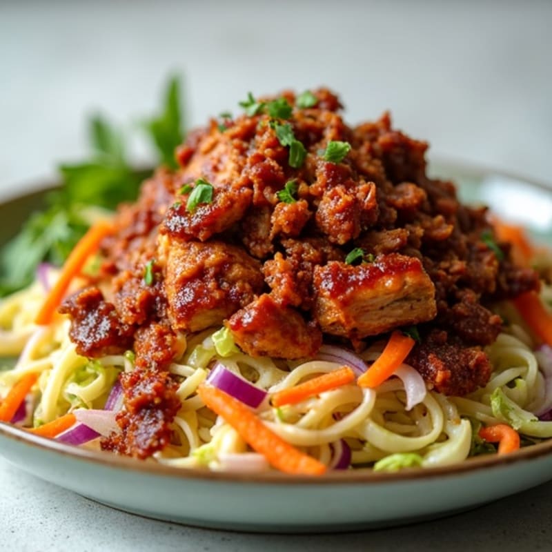 Slow Cooker Tangy Pulled Pork with Crispy Cabbage Slaw