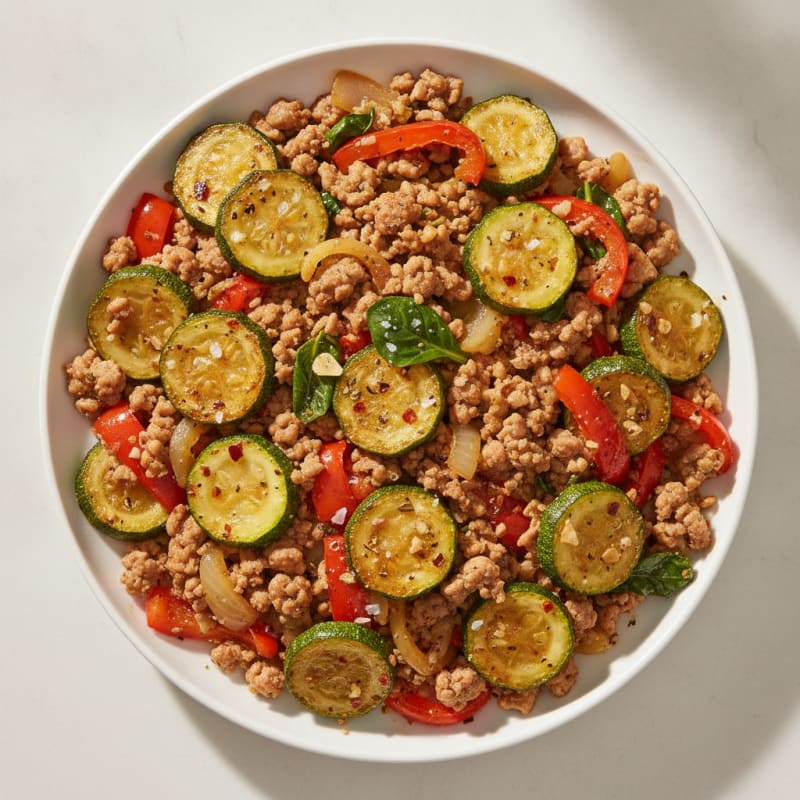 Zesty Ground Turkey and Summer Vegetable Skillet