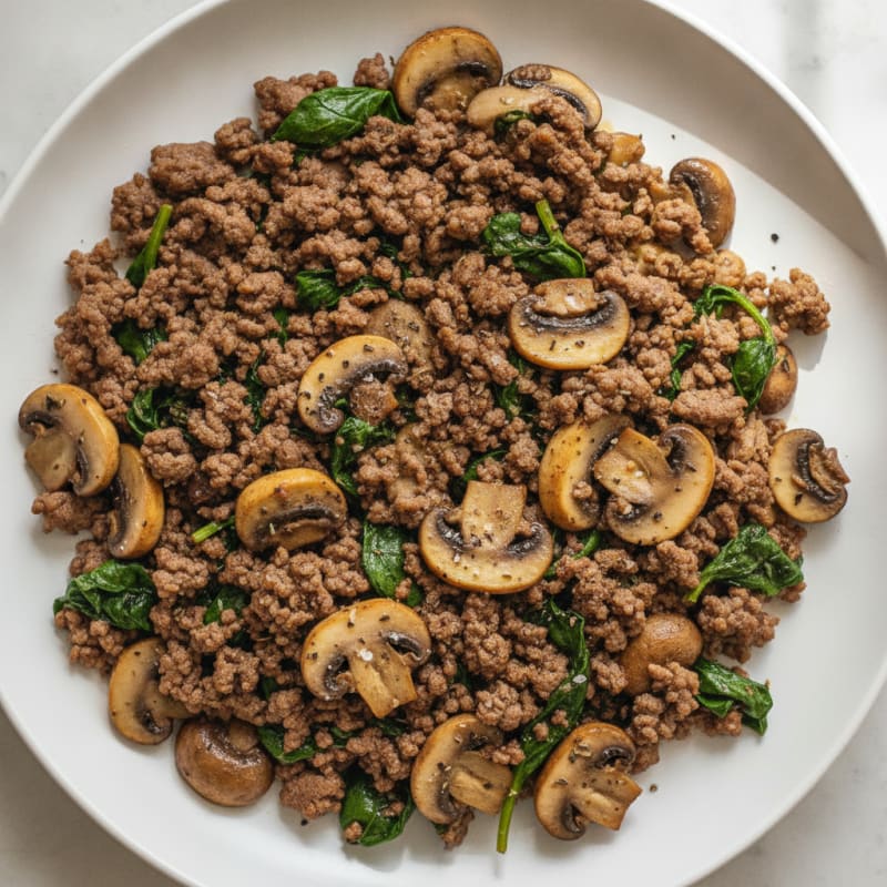 Savory Ground Beef and Mushroom Skillet