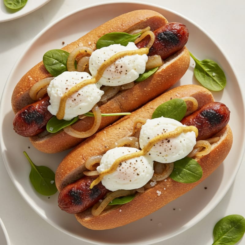 Grilled Beef Hot Dogs with Caramelized Onions