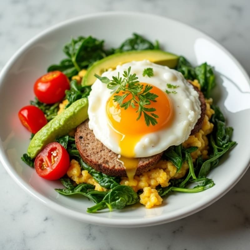 Egg White Scramble with Spinach and Turkey Sausage