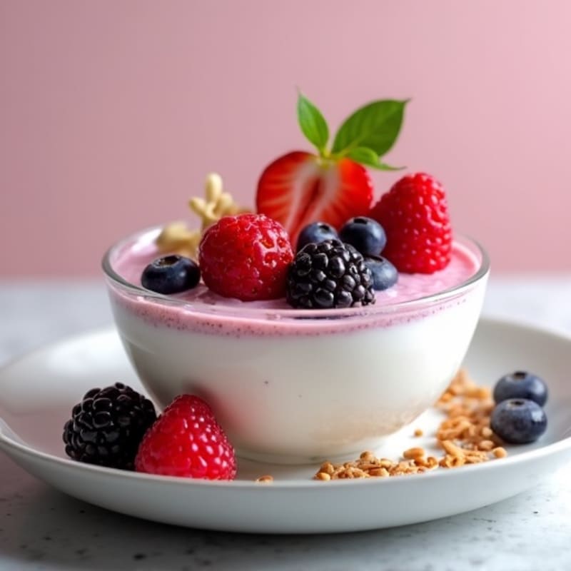 Silky Greek Yogurt Protein Pudding with Berries