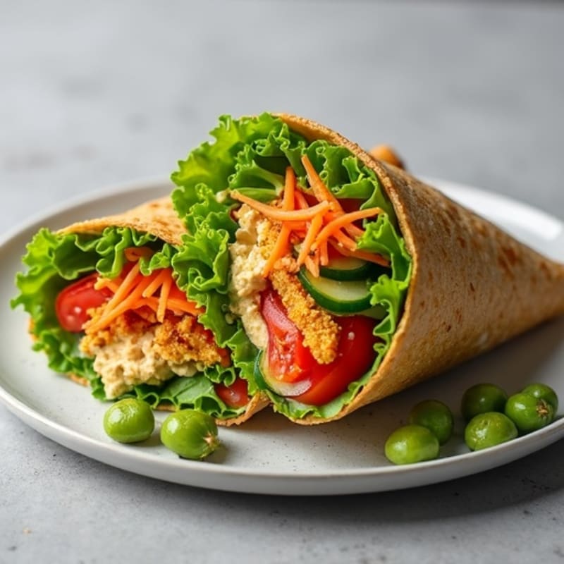 Crispy Veggie and Creamy Hummus Wrap