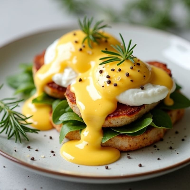 Silky Poached Eggs with Herb-Roasted Turkey and Hollandaise