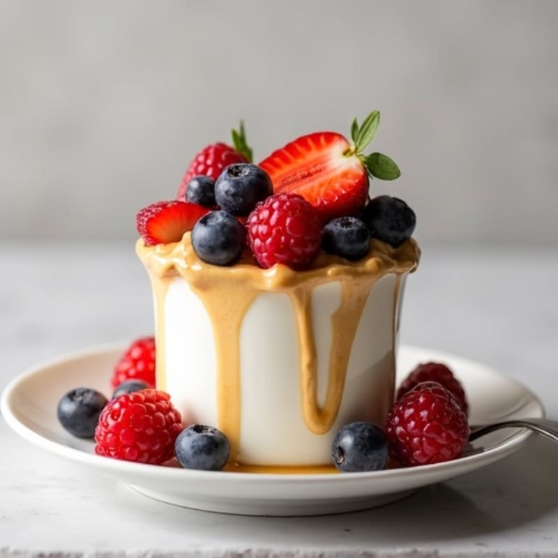 Creamy Greek Yogurt Parfait with Almond Butter and Mixed Berries
