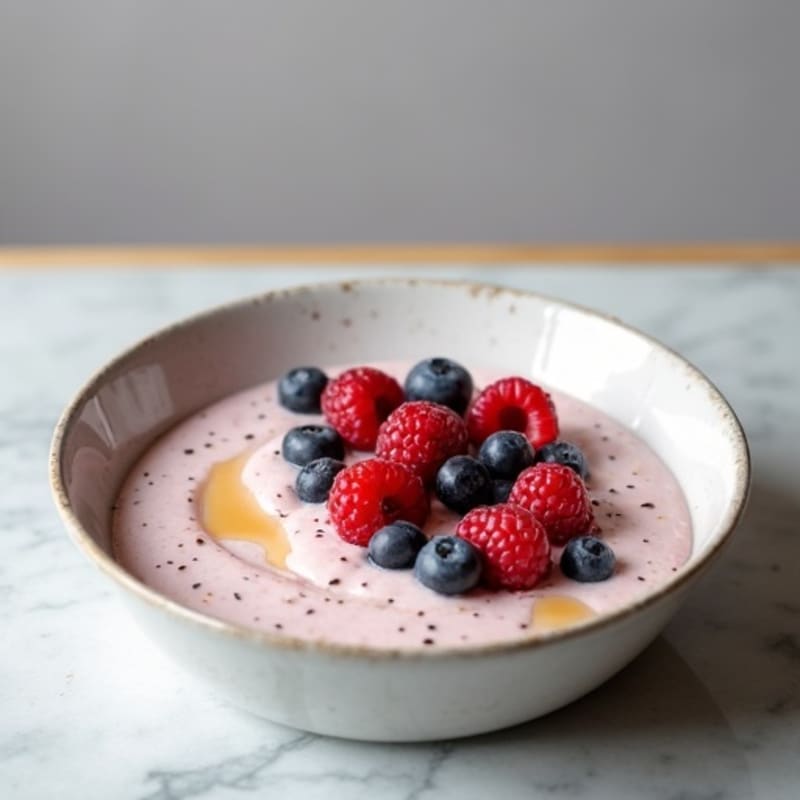 Greek Yogurt Protein Pudding with Mixed Berries