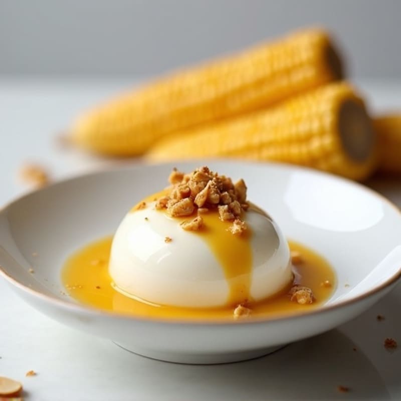 Silky Greek Yogurt Protein Mousse with Sweet Corn Purée