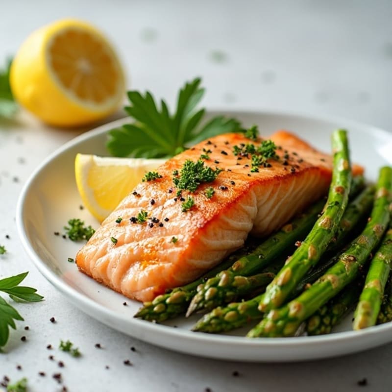 Baked Lemon Herb Salmon with Roasted Asparagus