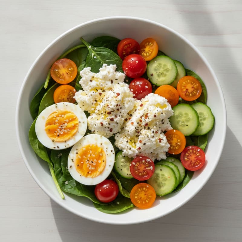 Spinach and Cottage Cheese Power Bowl