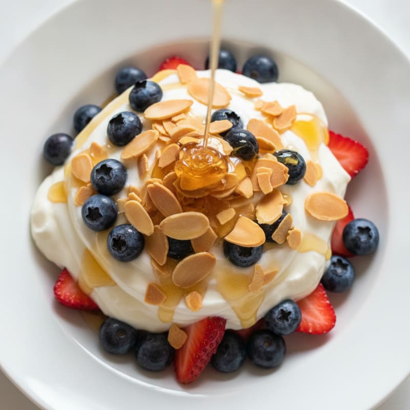 Creamy Greek Yogurt Parfait with Berries and Crunchy Almonds