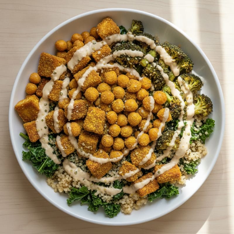 Roasted Vegetable and Chickpea Buddha Bowl