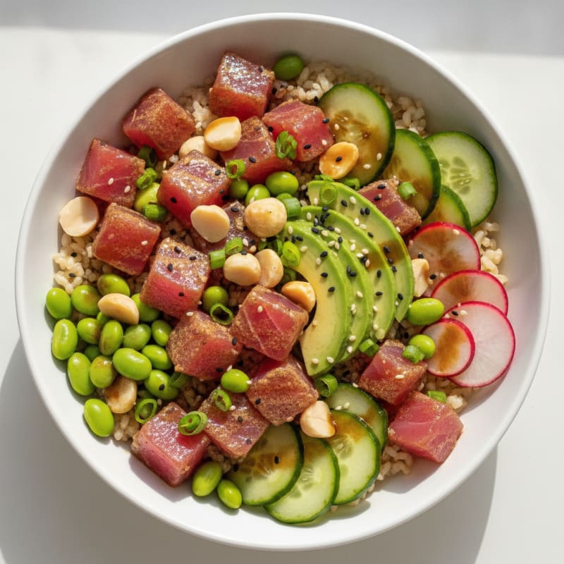 Ahi Tuna Poke Bowl with Macadamia Nuts