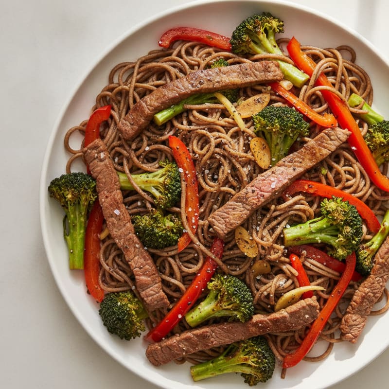 Garlic Beef Noodle Stir-Fry