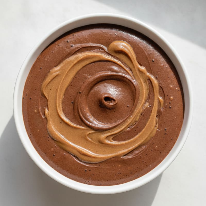 Silky Chocolate Protein Pudding with Almond Butter Swirl
