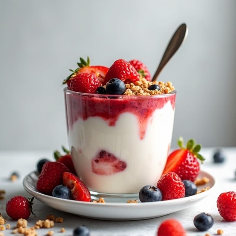 Creamy Protein Yogurt Parfait with Mixed Berries