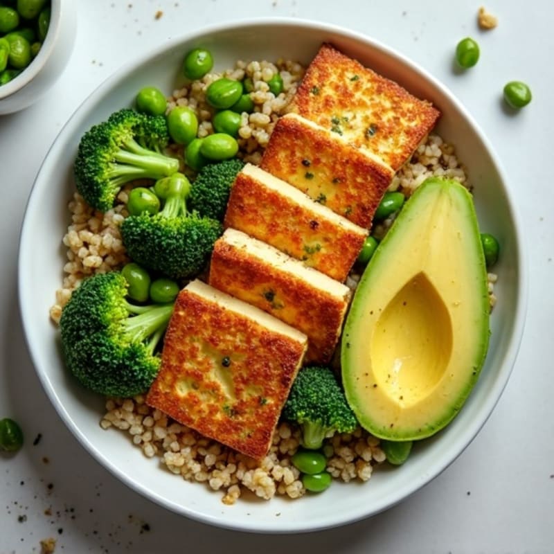 Crispy Baked Tofu and Quinoa Power Bowl