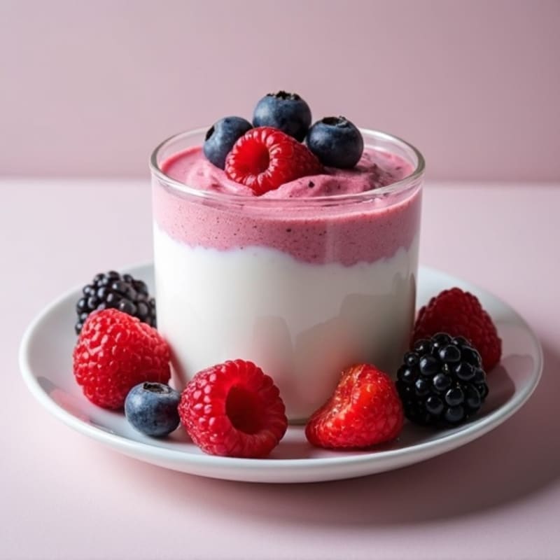 Greek Yogurt Protein Mousse with Mixed Berries