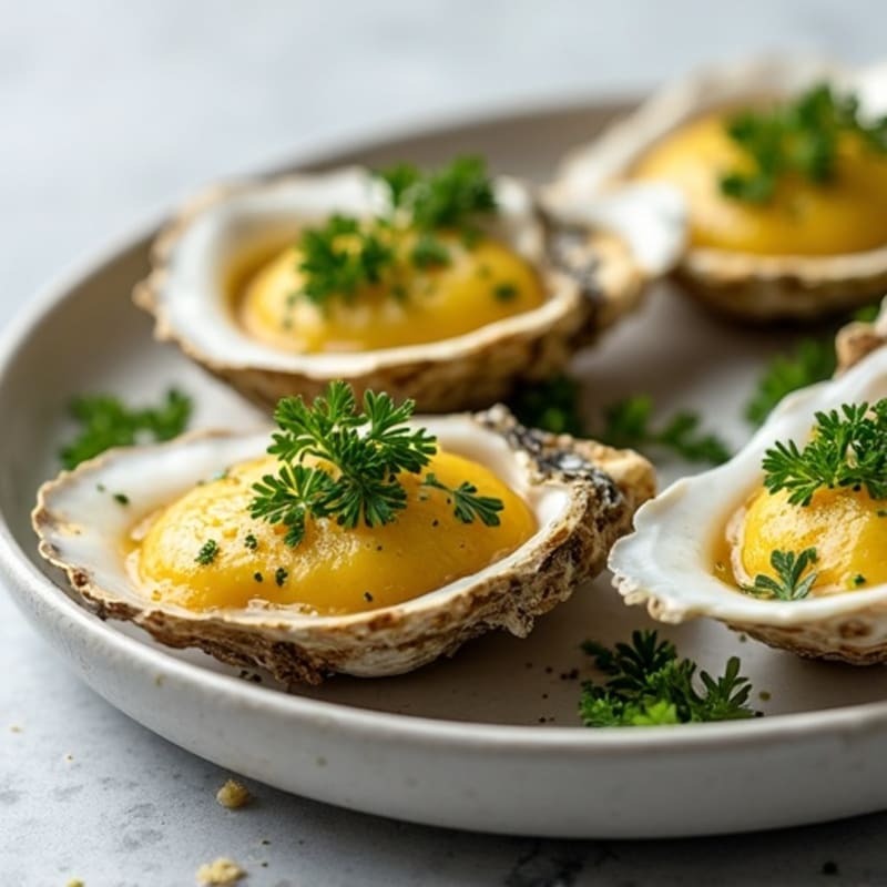 Roasted Oysters with Fresh Lemon-Garlic Herbs