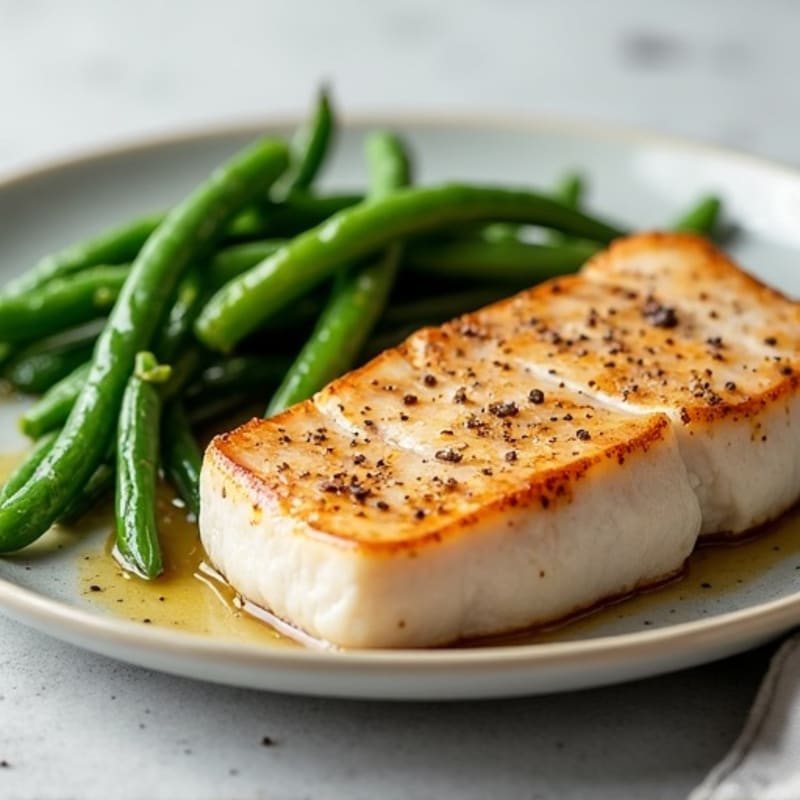 Pan-Seared Tuna with Roasted Green Beans