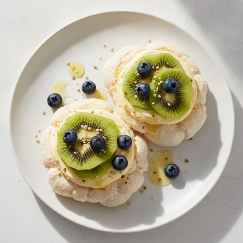 Kiwi Berry Pavlova with Lemon Cream