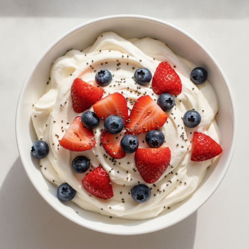 Silky Greek Yogurt Protein Pudding with Berries