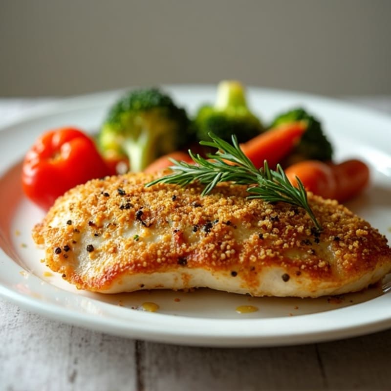 Herb-Crusted Pan Seared Chicken with Roasted Vegetables