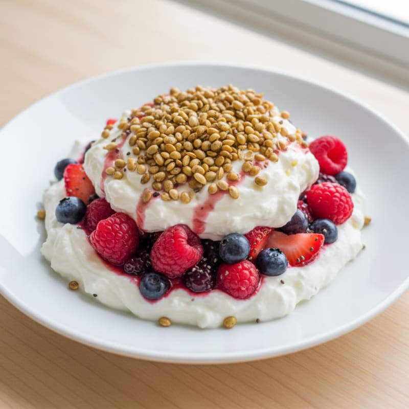 Greek Yogurt Protein Parfait with Mixed Berries
