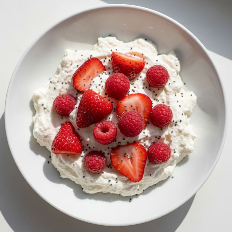 Silky Greek Yogurt Protein Mousse with Berries