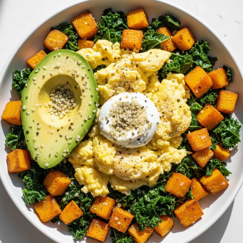 Roasted Butternut Squash and Egg Bowl