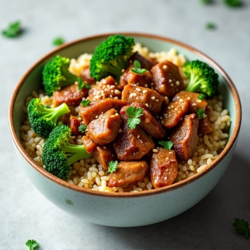 Ginger-Garlic Beef and Broccoli Rice Bowl