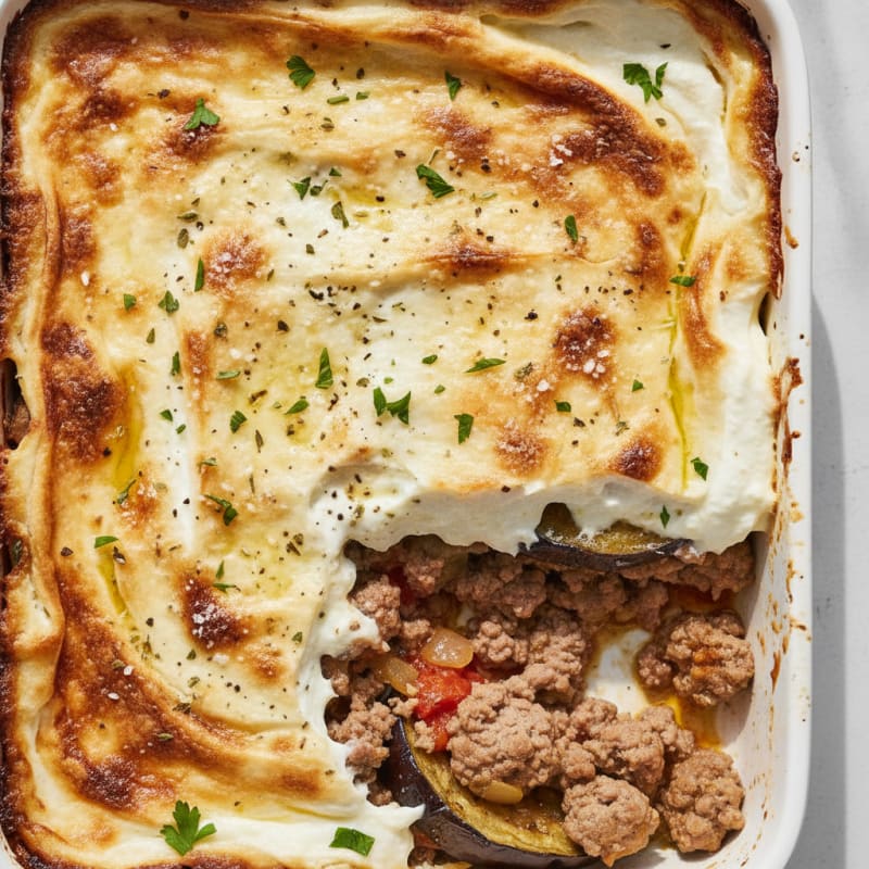 Lamb and Eggplant Moussaka Bake