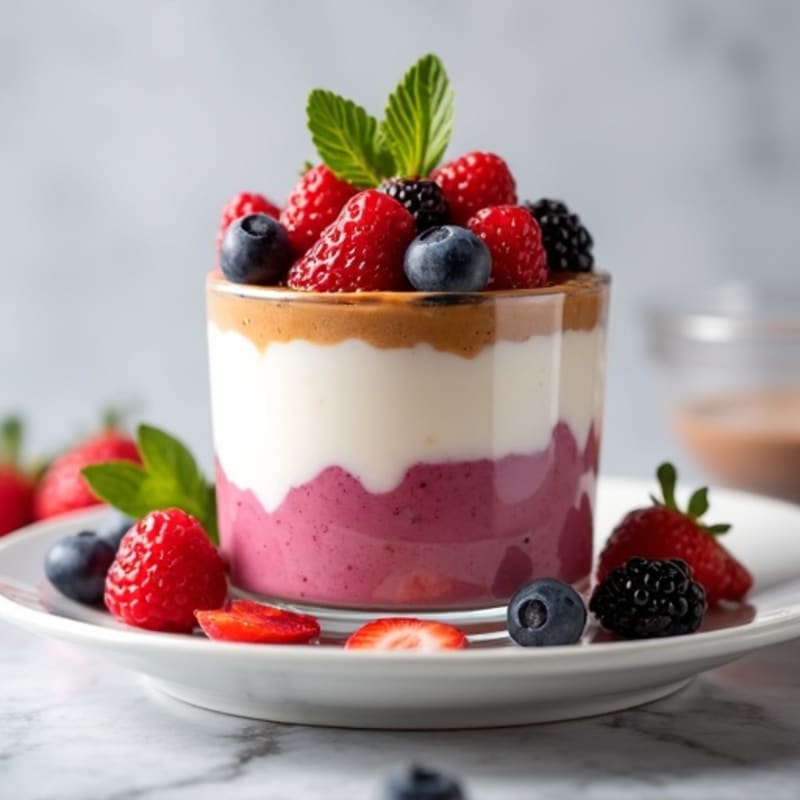 Greek Yogurt Protein Parfait with Berries and Almond Butter